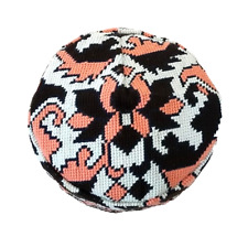 HAND MADE UZBEK TRIBAL SILK EMBROIDERED HAT - UNISEX  HAT - APPROX 21.75"