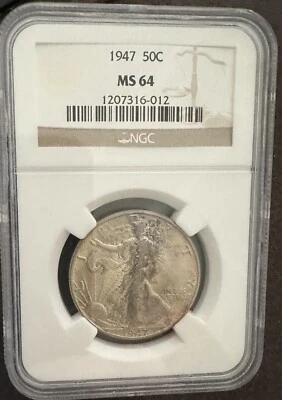 1947 50C Walking Liberty Half Dollar NGC MS 64 - Image 1 of 2