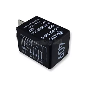 Audi & VW 8-Pin Fuel Pump Black Relay (No. 409) 1J0906383B SHO 898003000 40A - Picture 1 of 12