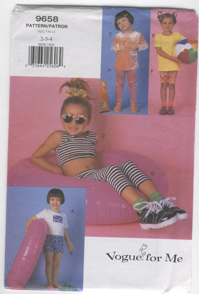 Vogue 9658 Children's Top Shorts & Leggings Size 2-4 UNCUT FF - Image 1 of 1