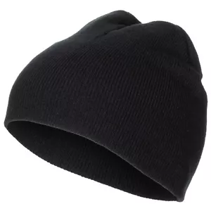 Strickmütze Beanie fein gestrickt schwarz kurze Wintermütze Fischermütze Mütze - Bild 1 von 1