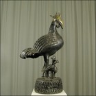 2201) Bronze-Huhn mit Küken Benin Afrika AFRIKANISCHE KUNST