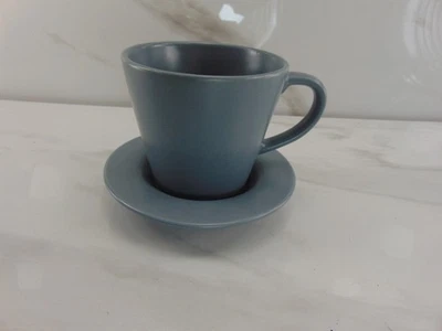 Taza de café Ikea DINERA con platillo gris azul mate 12011 Foto 1 de 4