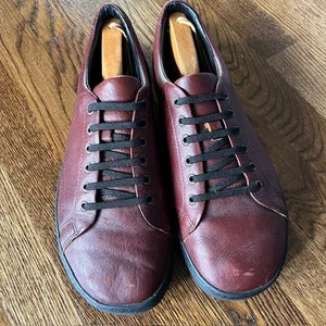 Birchbury Bramfords Sneakers a piedi nudi in pelle pieno fiore da uomo 12 marrone - Foto 1 di 9