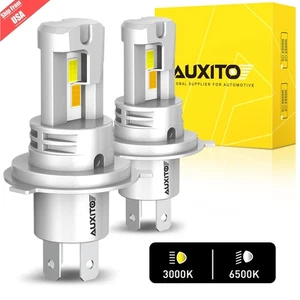 2x 100W Dual Color H4 LED Headlight Bulb Light Fog Hi/Lo Beam Kit Yellow &White - Picture 1 of 18