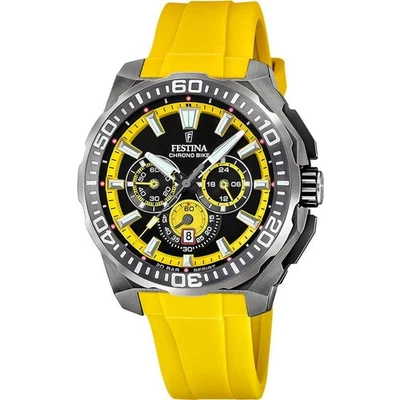 FESTINA F20725/1 Gents Chrono Bike S/Steel Case Silicone Strap Date 200m Watch - Image 1 of 3