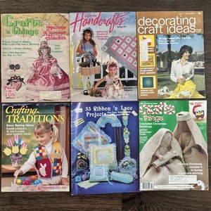 Lot of 6 Vintage Craft Magazines Patterns Easter Ribbon Lace Macrame Crochet - Picture 1 of 13