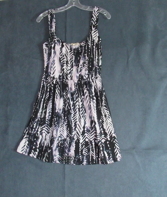 Vestido Be Bop Vintage Mujer Grande Negro Geométrico Mini Retro Funky Clubbing Y2K Foto 1 de 4