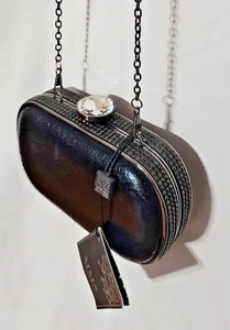 Bolso de mano MMS Design Studio negro brillante combo bolso sin asas/bross bandolera de noche - Imagen 1 de 7