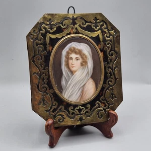 18./19. Jahrhundert~SIGNIERTES "Portrait einer Frau"~französisches Portrait Miniatur - Bild 1 von 8