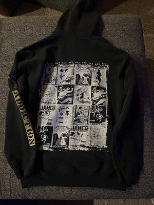 RARO Jane's adiction MEDIANO Negro Cremallera Sudadera con Capucha Collage Sudadera Foto 1 de 4