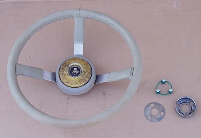 76 86 AMC GRAND WAGONEER JEEP CJ5 CJ7 CJ8 VOLANTE CUERO TOSTADO J10 J20 FSJ Foto 1 de 4