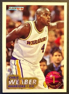 CHRIS WEBBER 1993-94 Fleer NBA Draft No 1 Lottery Pick #1 Rookie - Picture 1 of 2