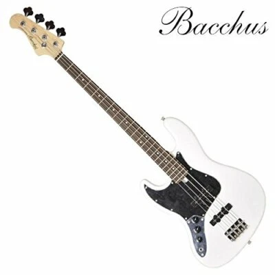 Bacchus Left-Handed Electric Bass/ BJB-1R-LH SWJazz Bass Snow White from Japan - Image 1 of 2