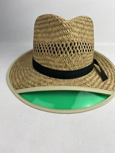 NEW MENS VENTED PANAMA STYLE STRAW HAT SUN SHIELD - Picture 1 of 9