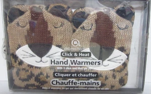 Aroma Home Click & Heat 2 Reusable Hand Warmers Mittens Safari Leopard Print - Picture 1 of 6
