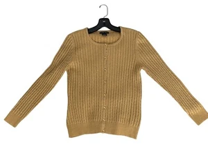 Cárdigan Suéter Vintage Años 90 Para Mujer New York & Company Dorado Metálico Talla M - Imagen 1 de 7