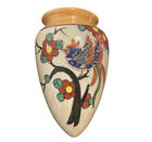 Vintage Hand Painted Wall Pocket Vase Lusterware w/Moriage Bird Motif (As Is)