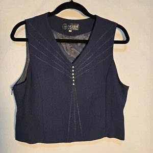 VINTAGE Rare Y2K Fairy Girly BLUE Chunky Zipper Cropped Vest Size 9 Exc. Zustand. - Bild 1 von 21