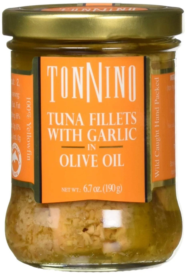 Filete de atún Tonnino aceite de oliva ajo sin moda, 6,7 onzas Foto 1 de 2