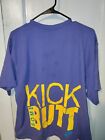 Vintage Nike Gray Tag “Kick Some Butt” Double-Sided Purple T Shirt Size Large 