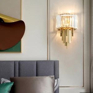 Bedroom Wall Lamp Crystal Hallway Wall Light Home Wall Sconce Indoor Wall Lights - Picture 1 of 7