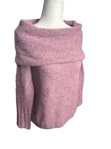 Vince Off The Shoulder Cowl Neck Alpaca Pullover Sweater Pullover Pink Size XS - Picture 1 of 9