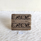 Antik Primitive Handgefertigt Blumenmuster Textil Druck Block Stempel Farbe