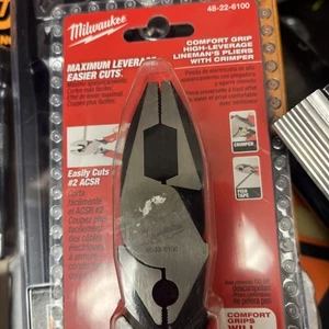 Milwaukee 48-22-6100 9-Inch Iron Carbide Edge High Leverage Lineman's Pliers - Picture 1 of 7