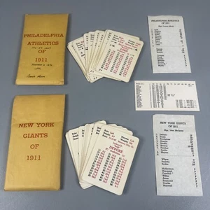 1911 APBA Season - New York Giants Philadelphia Athletics Cards Set With Roster - Picture 1 of 5