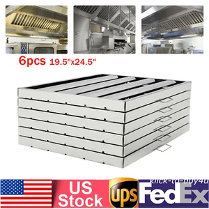 19.5"x24.5" Stainless Steel Hood Grease Commercial Exhaust Filter Baffle Kitchen - Picture 1 of 13