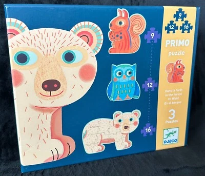 Djeco Primo Puzzle: In the Forest - Progressive Jigsaw Set for Toddlers and Kids - Image 1 of 4