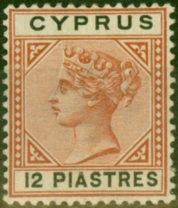 Cyprus 1896 12pi Orange-Brown & Black SG47 Fine MM (2) - Picture 1 of 1