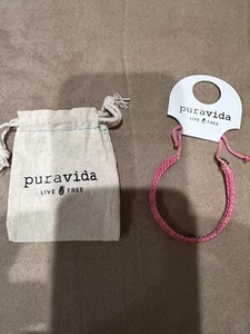 PURA VIDA HALF FLAT WOVEN BRACELETS--Pink--NWT and BAG - Picture 1 of 3