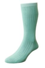 Pantherella West Indian Sea Island Cotton Over the Calf Sock Turquoise 8.5-11  M
