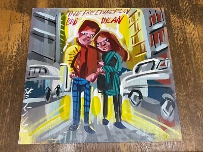 Pintura Original Steve Keene Bob Dylan The Freewheelin 2 Pies x 2 Pies Foto 1 de 2