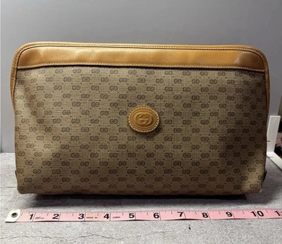 Gucci VINTAGE Brown Monogram Clutch/cosmetic bag - Excellent Condition - Image 1 of 4