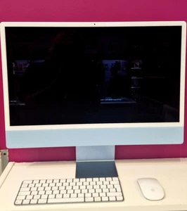 Unité centrale iMac 24" (2021) 4,5K M1 8/256Go Bleu - APPLE - Photo 1/2