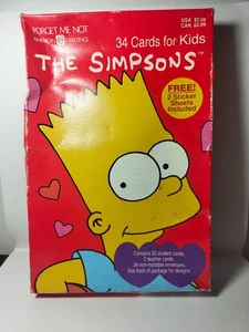 Valentines Day Cards New Vintage 1997 The Simpsons Bart 34 Cards + Envelopes - Picture 1 of 4