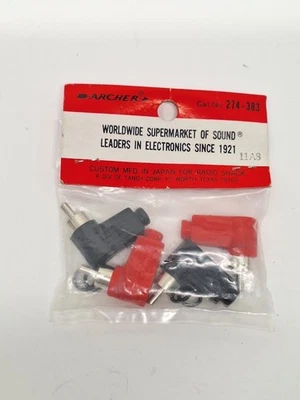 RadioShack Right Angle Solderless Phono Plugs 4Pack 274-383 - Image 1 of 2