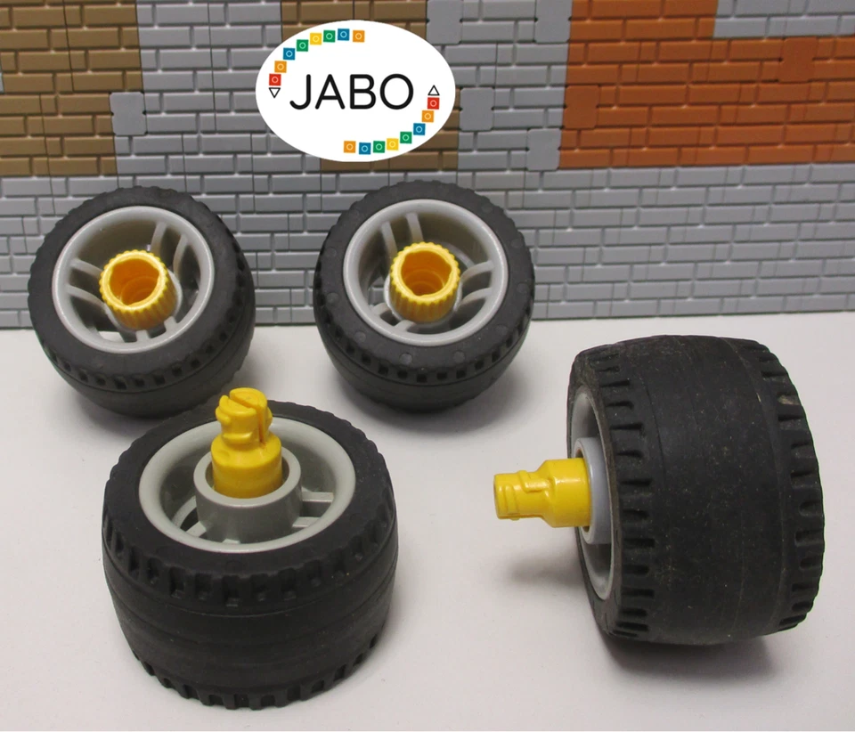 ( E12/1 ) Lego Duplo Toolo 4x Reifen mit Felge Rad Auto LKW Bagger Kran - Bild 1 von 1