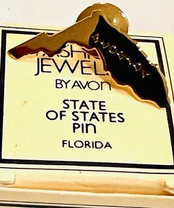 Avon STATE OF STATES PIN ~ FLORIDA Tie Tack Lapel Gold tone NOS VINTAGE 1982 - Picture 1 of 1