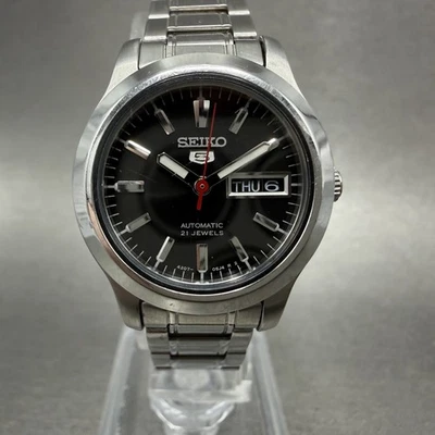 Reloj Seiko 5 Mujer 25mm Esfera Negra Acero Inoxidable Día Fecha Redondo 4207-01F0 Funciona Foto 1 de 4