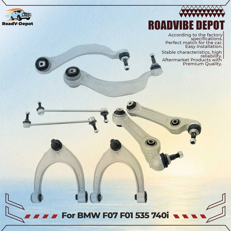 Front Control Arms Sway Bar Link Suspension Kit 8Pc For BMW F07 F01 535 740i New Foto 1 de 4
