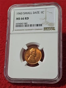 Picker's Delight 1960 Small Date Lincoln Memorial Penny  NGC MS 66 RD     #T6003 - Picture 1 of 2