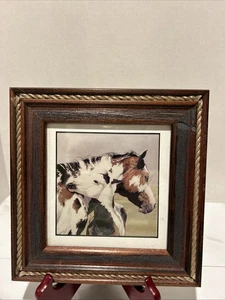 Equine Picture Of “Spittin Image” 12”X 13” Painting 2 Horses By Suanne Wamsley - Picture 1 of 5