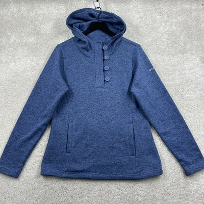 Suéter Columbia para mujer talla grande azul con capucha polar bolsillos de rendimiento Foto 1 de 4