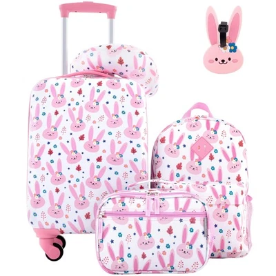 Travelers Club 5 Piece Kids' Luggage Set, Bunny - Image 1 of 4