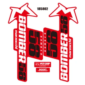 2018 Marzocchi Bomber 58 pegatina de horquilla para bicicleta MTB calcomanías blanco rojo - Imagen 1 de 1