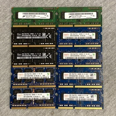 (10 qty) 2gb PC3 Laptop Memory RAM - Mixed - 20 Total GB - Image 1 of 4
